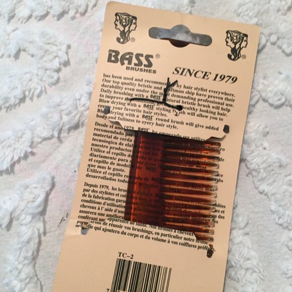 Vtg Bass Tortoise Shell Tone Hair Combs  Salon Barber The Hair Doc 7" Lot of 3 - Picture 5 of 7